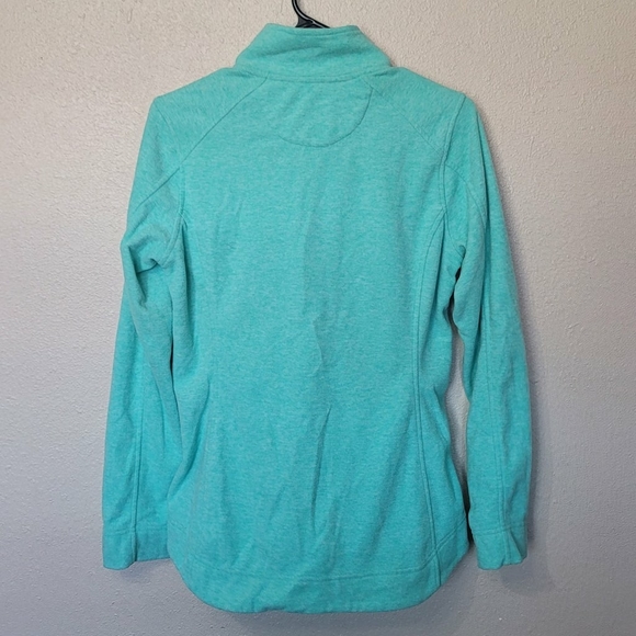 Women's Duluth Trading Co Sz S Fleece Mint Green 1/4 Button Pullover - Picture 2 of 6